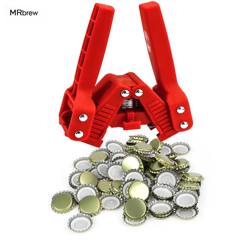 Manual Beer Bottle Capper With 100pcs Beer Caps,Twin Lever Hand Bottle Crown Capper,Bottle Sealer For 26mm Crown Caps