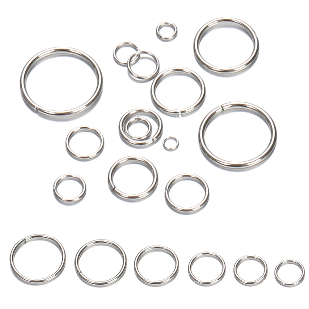 200pcs 100pcs Stainless Steel Jump Ring 3-15 mm Gold Plated Split Rings for Jewelry Making Chain Connectors DIY Accessories