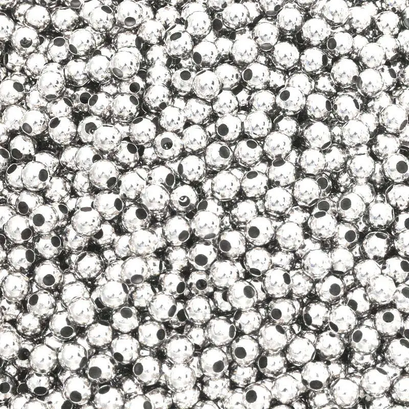 3mm 4mm 6mm Metal Beads Round Loose Spacer Beads for Jewelry Making Diy Bracelet Necklace Accessories Wholesale