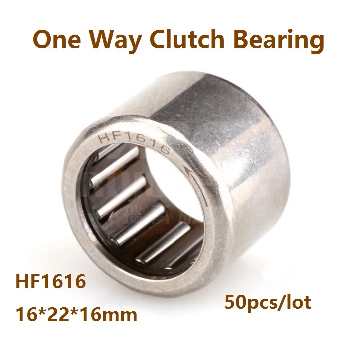 

50pcs/lot HF1616 16*22*16mm One way bearing Drawn Cup One Way Clutch Needle roller Bearing Single Way Needle Bearing