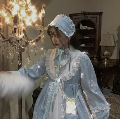 Robe de princesse gothique avec manches bouffantes pour filles, tenue cosplay à nœud papillon, style kawaii vintage, taille haute, Lolita cos loli