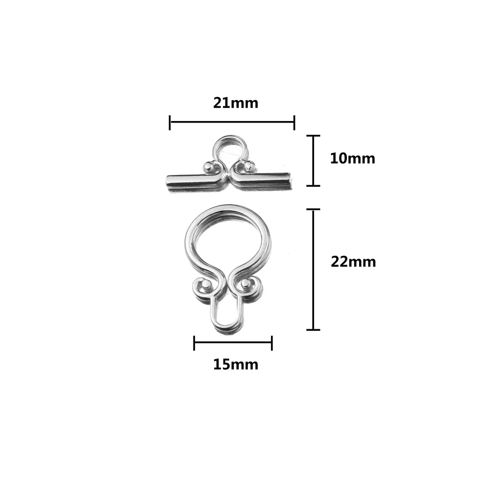 Conector de aço inoxidável com fechos amor, 2 tamanhos de alta qualidade para colar pulseira diy, acessórios de fabricação de joias