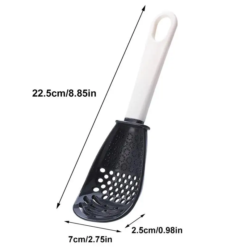 Strainer Scoop Multifunctional Heat-resistant Hanging Hole Innovative Potato Garlic Press Colander Spoon Kitchen Cooking Tools