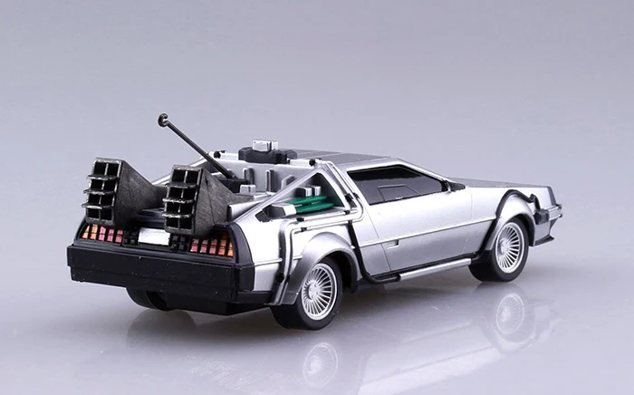 AOSHIMA 1/43 scale assembled pull back car model Back to the Future Series De Lorean Part I II III Adult Collection 05475/6/7