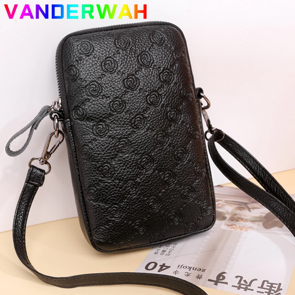 Small Women Printing Shoulder Bag Pu Leather Crossbody Messenger Mobile Phone Bag Mini Lady Handbag and Purse Sac A Main