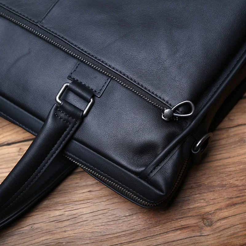 NZPJ Männer Echte Leder Business Handtasche Top Schicht Rindsleder Kreuz Abschnitt Büro Computer Tasche Schulter Messenger Aktentasche – Detail 11