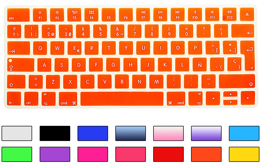 HRH Slim ESP Spanish Keyboard Cover Silicone Skin For Apple Magic Wireless Bluetooth Keyboard MLA22LL/A (A1644,2015 Released)