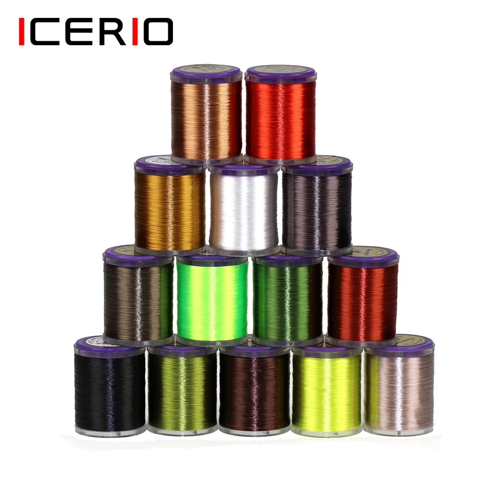 ICERIO 250yards 75D High Tensile Fly Tying Thread Smooth Flat Lightly Waxed Nylon Tying Material