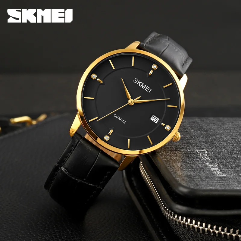 SKMEI Men Quartz Watches Waterproof Shockproof Stainless Steel Strap Clock Watch Fashion Simple Business Male Wristwatches 1801