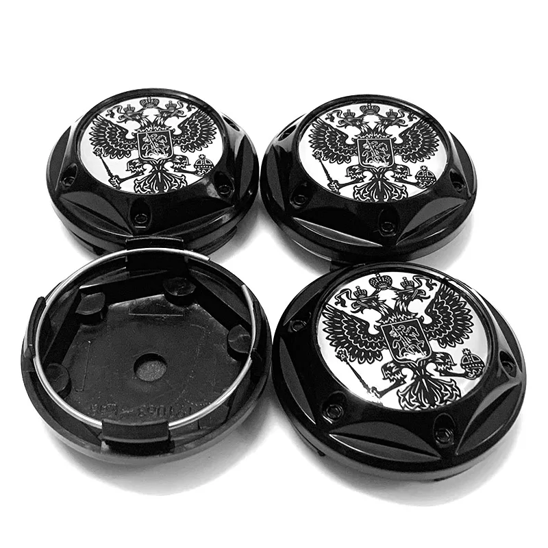 4Pcs/lot 68MM Car Styling Coat of Arms of Russia Eagle Emblem Car Wheel Hub Cap Rim Wheel Caps Cover