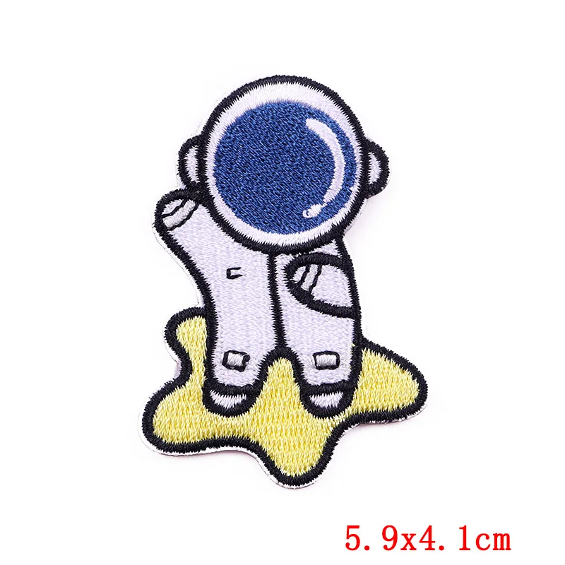 Cartoon Space Astronaut Embroidery Stickers Rocket Patch For Clothing Clothing Accessories Handmade Cloth Stickers Self-adhesive