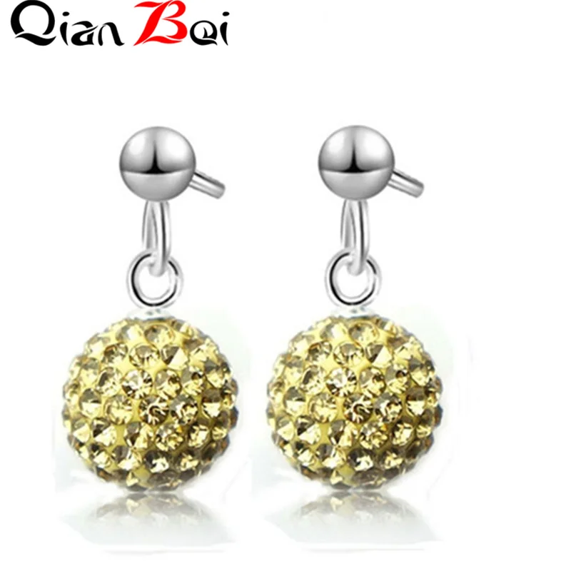 QianBei New Arrival Fashion Crystal Ball Earrings High Quality Earrings For Woman Party Wedding Jewelry Female