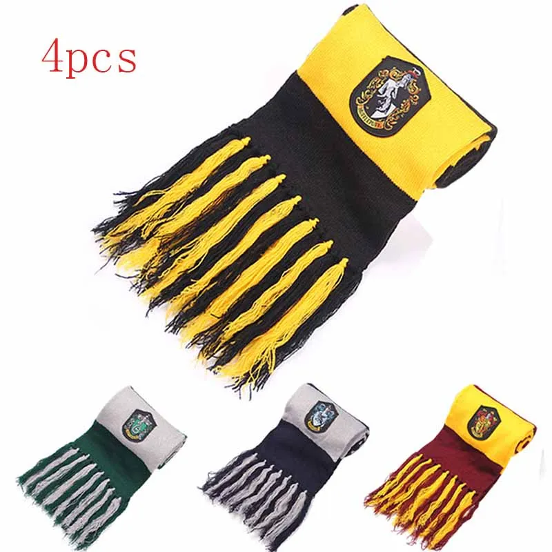 Magic School Hermione Ron Cap Halloween Cosplay Hat Scarf Winter Neckerchief Ravenclaw Slytherin Hufflepuff Cosplay Hat a