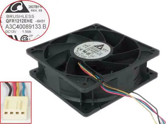 

Delta Electronics QFR1212EHE A3C40089133.B 6H31 DC 12V 1.5A 120x120x38mm Server Cooling Fan