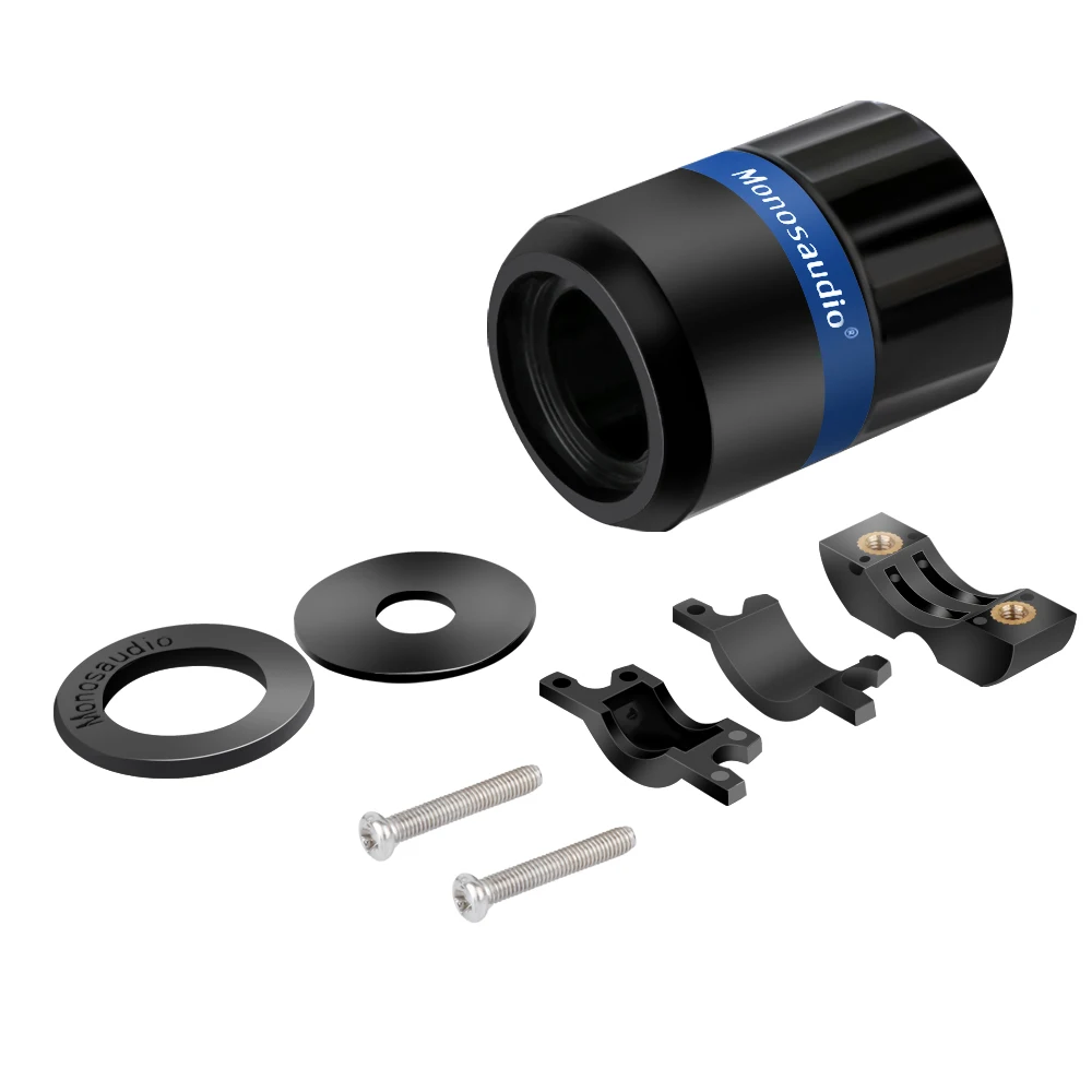 Par Monosaudio E104G/F104G cobre puro chapado en oro versión UE enchufe de alimentación conector macho europeo + enchufe hembra IEC