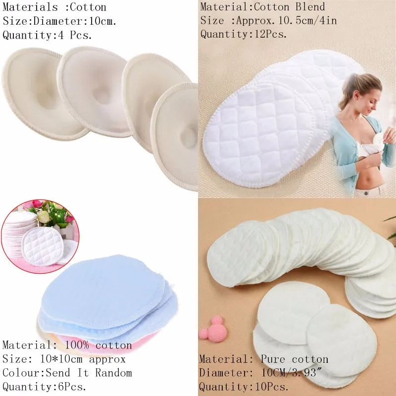 4/6/10/12PCS Washable Breathable Absorbency Breast Pads Anti-overflow Maternity Nursing Pad Baby Feeding Breastfeeding Mom