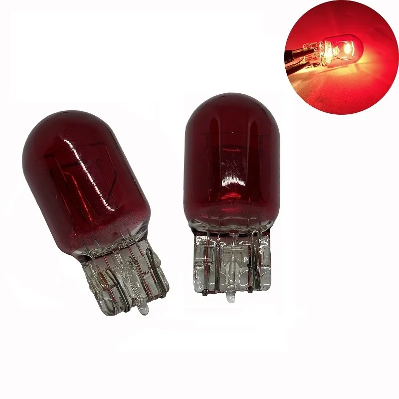 2pcs T20 7443 7440 12v 16W Sidelight car bulb halogen lamp warm white Amber Red Orange warning light turning auto Natural Glass