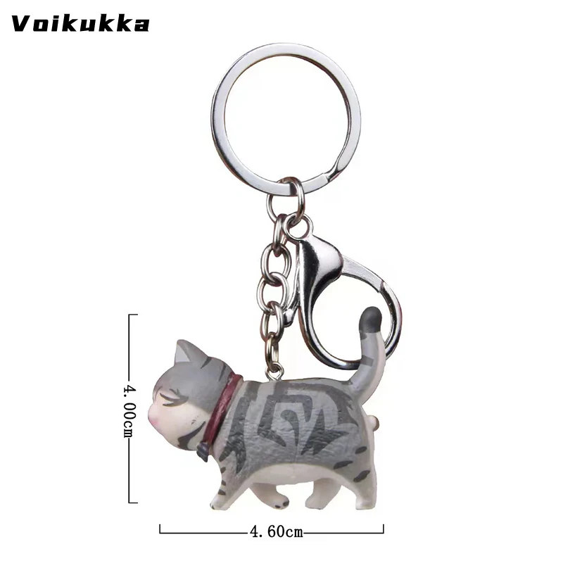 Voikukka Jewelry 9 Models Cute Chubby Cat Bag Pendant Lovely Car Key Keychain Charms For Ladies Men Women Gifts Accessories