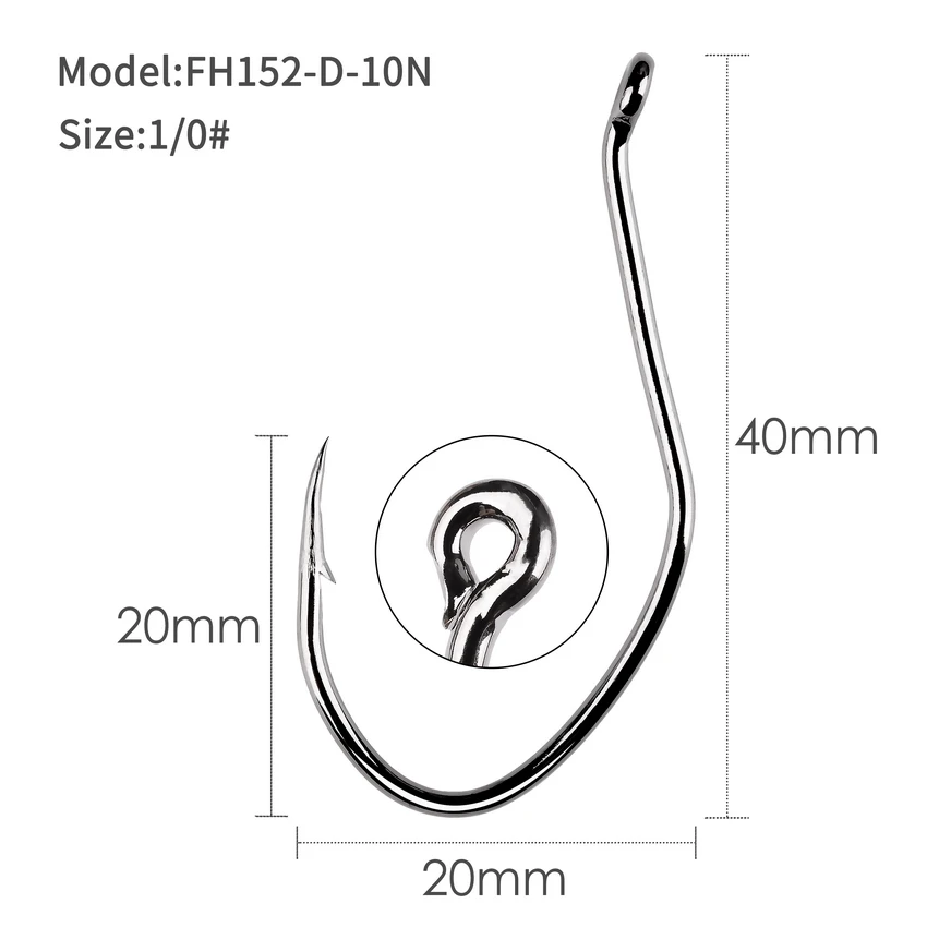 Anzuelos de carbono con púas 100-10 6/0 - imagen 3