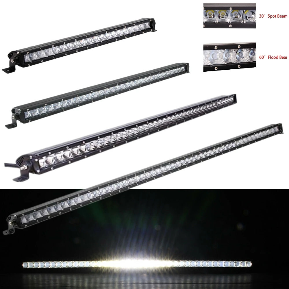 

Slim Single Row LED Work Light Bar 3D 100W 150W 200W 250W Spot Flood Combo Beam Off Road 4x4 4WD Car 21 31 41 51Inch