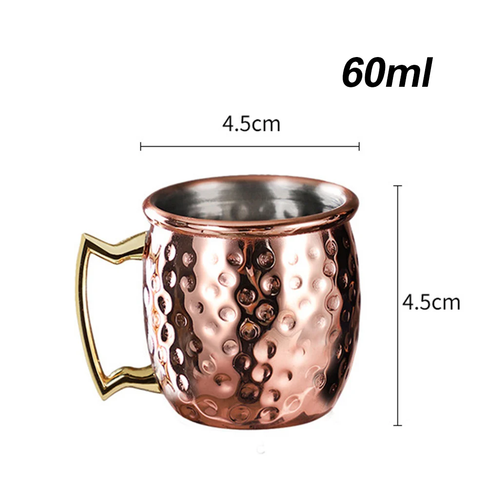 Mini 60ml Moscow Mule Mug Coffee Wine Bear Cup Hammered Copper Plated Cup Home Kitchen Bar Supplies Kitchen Drinkware Mugs