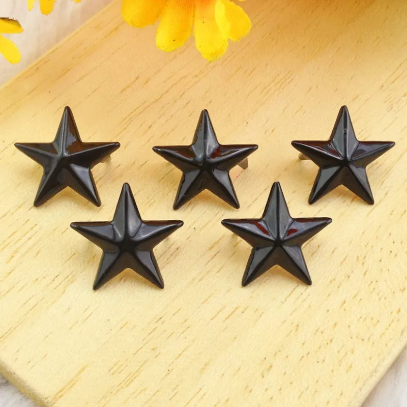 100pcs 15mm Pentagram Candy Colors Star Rivets For Leather Crafts Studs With Claws Nailhead Punk Rock Spike Accessies