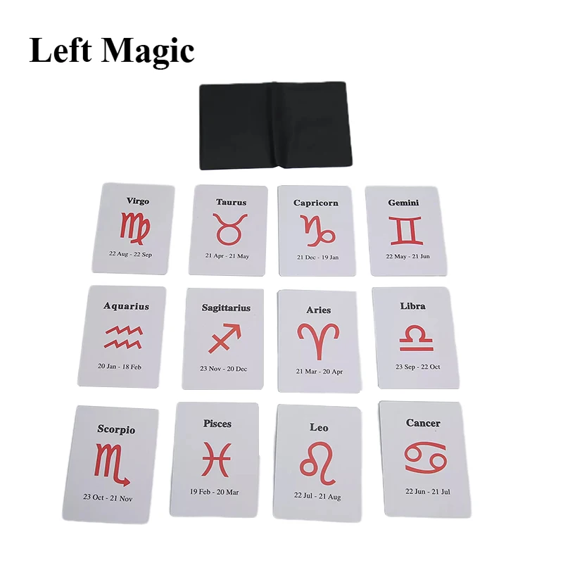 12 Constellation Prophecy Cards Magic Tricks Close Up Street Card Props Mentalism Illusion Comedy Puzzle Gimmick Accessories Toy