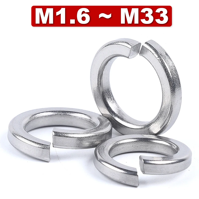 

GB93 DIN127 Stainless Steel 304 Gasket Ring Spring Lock Washer Split Washer M1.6 M2 M3 M4 M5 M6 M8 M10 M12 M14 M16M18M20 M22~M33