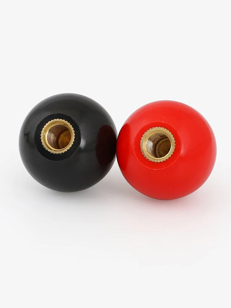 2Pcs Red Black Copper Core /Bakelite Core/Iron Core Ball Lever Knob Machine Tool Replacement Round Handle M4 M5 M6 M8 M10 M12