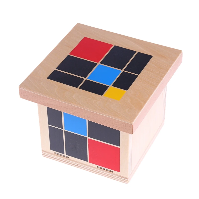 Early Learning Educational Toys Montessori Wooden Trinomial Cube for Toddlers Preschool Training Learning Toys Great Gift