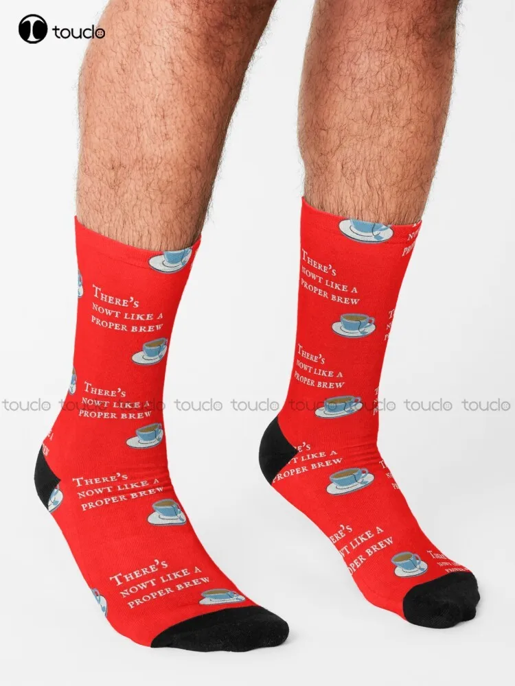 Yorkshire Tea Socks Brown Socks Personalized Custom Unisex Adult Teen Youth Socks 360° Digital Print Christmas Gift Funny Sock