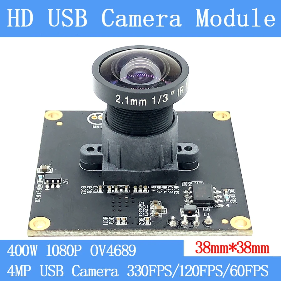 High Speed 330FPS 60FPS UVC  USB Camera Module 4MP Full HD 1080P Plug Play Webcam Wide-angle 160degree 2.1mm Lens