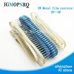 20pcs 2W film Metallico resistore 1% 1R ~ 1M 2.2R 4.7R 10R 22R 47R 100R 220R 470R 1K 10K 100K 2.2 4.7 10 22 47 100 220 470 ohm