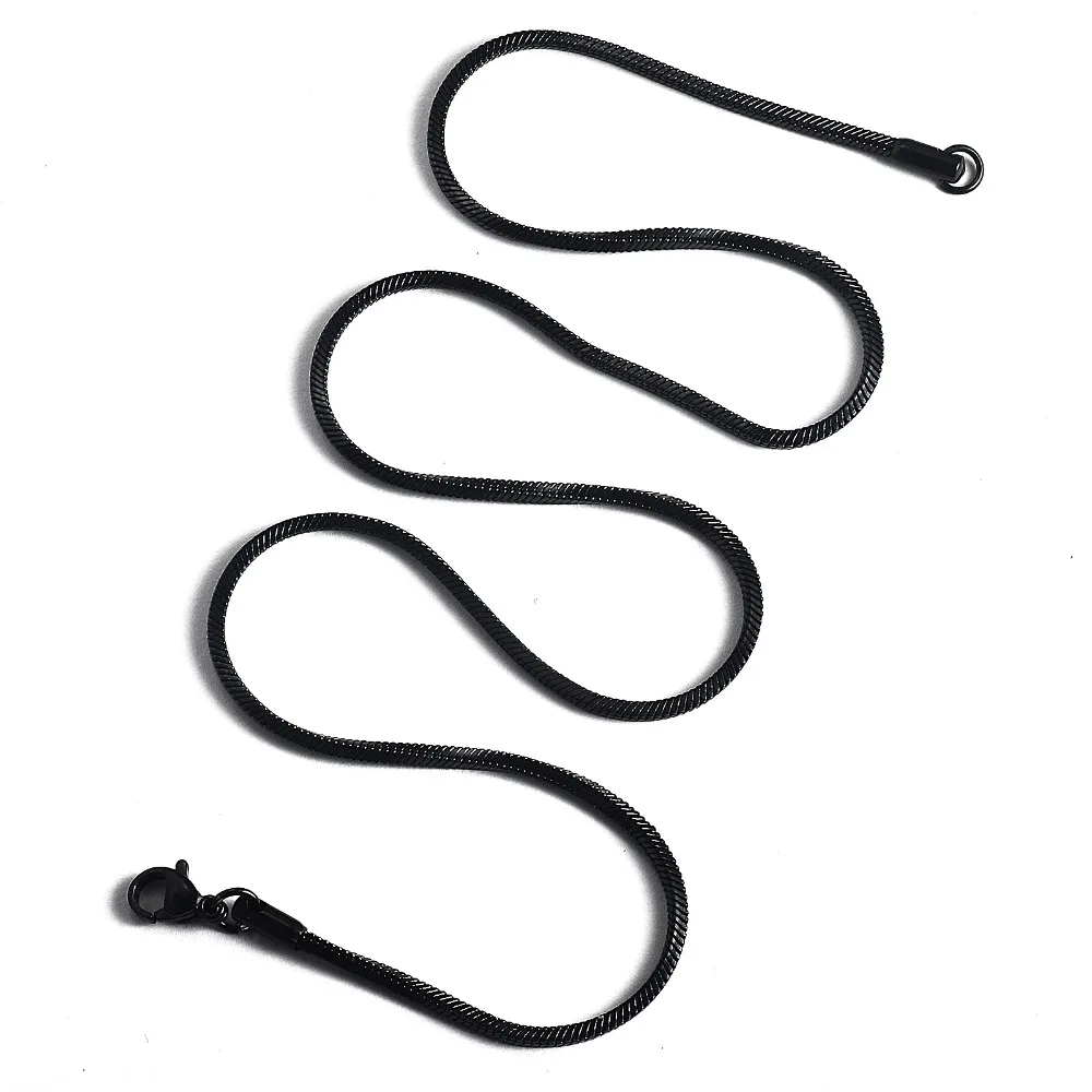 1 Stück Schwarze 316 Edelstahl Quadratische Schlangenkette Halskette für Männer und Frauen Schmuck Breite 0,9/1,2/1,5/2,0mm – Detail 4