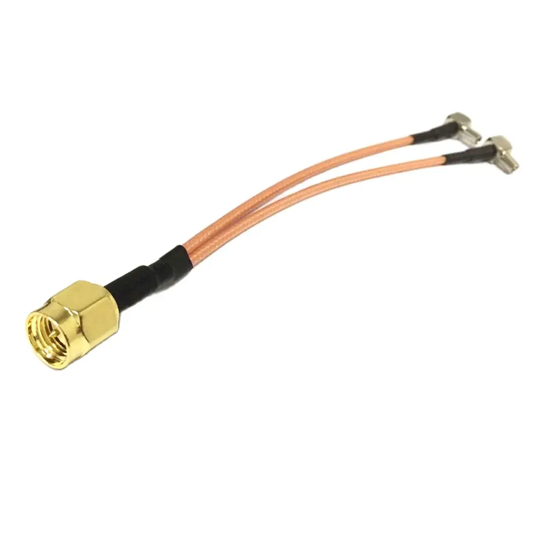 1PC  SMA Male To 2X TS9 Plug Right Angle Splitter Combiner RG316 Pigtail Cable 15CM