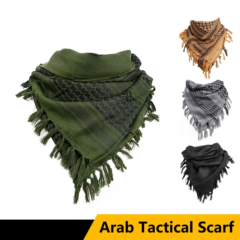 

Outdoor Unisex Army Military Tactical Arab Shemag Cotton Scarves Hunting Paintball Head Scarf Face Mesh Desert Bandanas Scarf