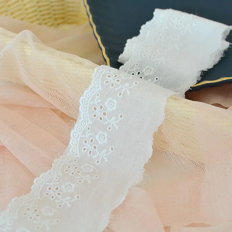 

Cotton Embroidery Lace Fabric, Garment Needlework, Sewing DIY Handmade Accessories, Clothes Decoration, 14Yards, 6cm, 211