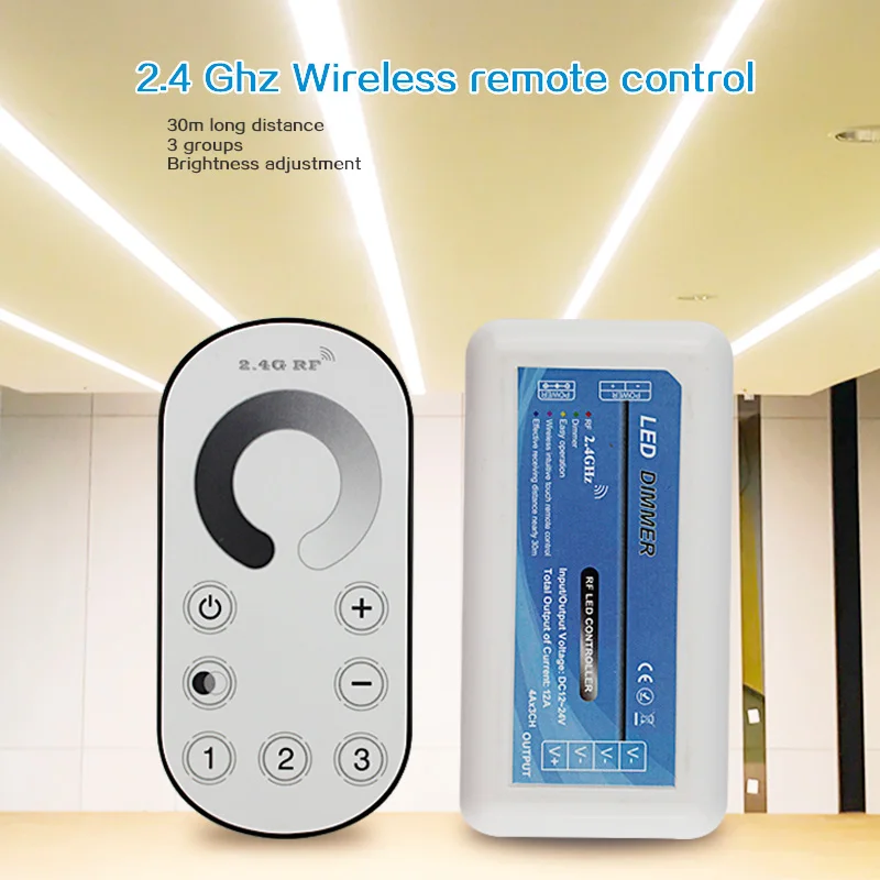 2.4G Touch Wireless Remote；Single Color Dimmer/CCT/RGB/RGBW Controller;3 Zone Touch Remote  LED Controller For LED Strip Lights