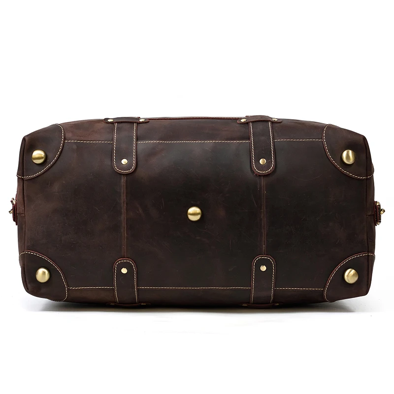 Sac de voyage Vintage en cuir véritable pour homme, fourre-tout en peau de vache, pour le week-end, grand format, 100%