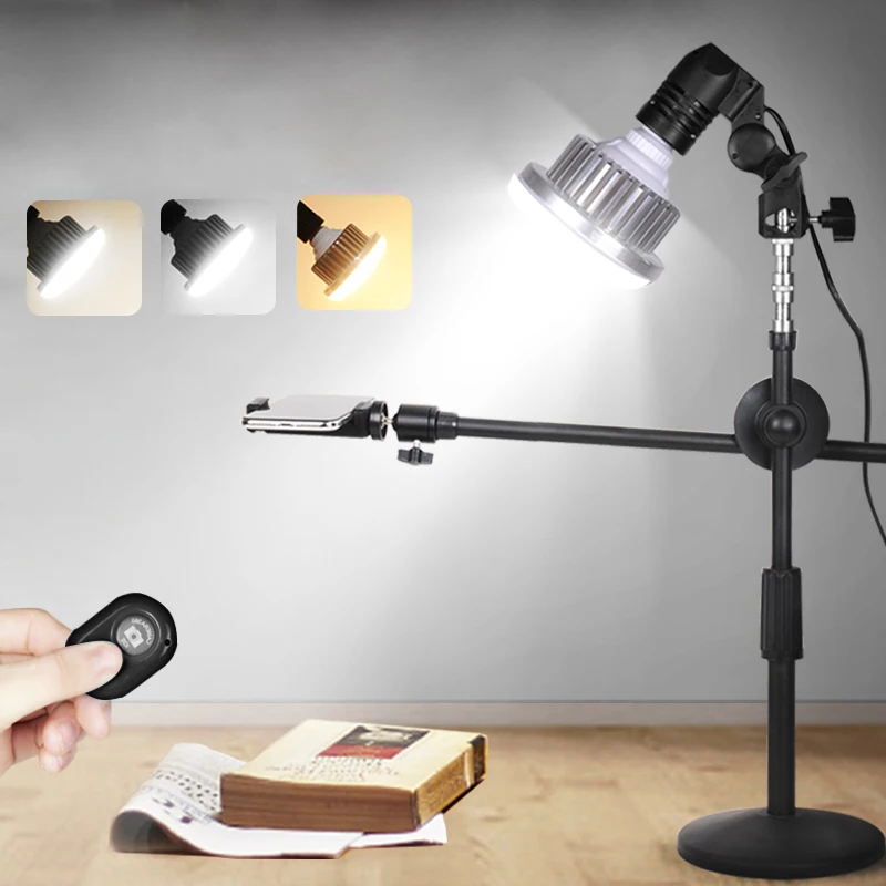 

85W LED Light Photo Studio Kits For Desktop Photo/Video Adjustable Desktop Phone Shooting Bracket Stand+ Boom Arm