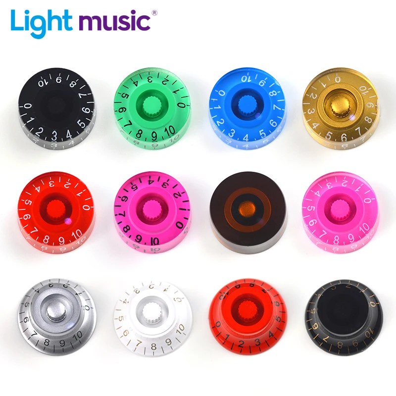 2Pcs Multi Color LP Electric Guitar Volume Tone Knob Top Hat Straight Guitar Speed Control Knob Plastic Guitar Accessories