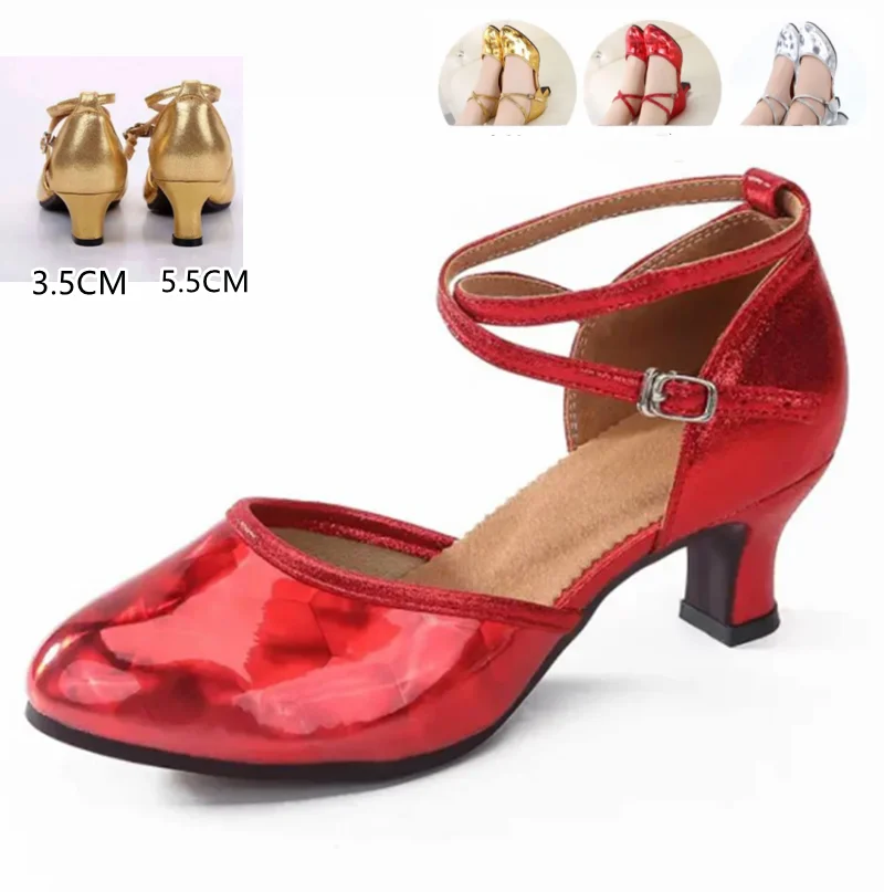 

Woman Glitter Outdoor Dance Shoes Woman Latin Salsa Dancing Shoes For Girls Soft Bottom Latin Shoes 3.5CM/5.5CM