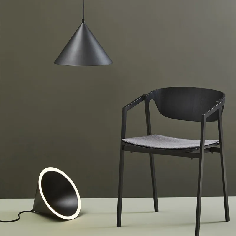 Nordic color pendant light minimalist design creative cone Annular Pendant Lamp for living room restaurant bathroom trumpet lamp