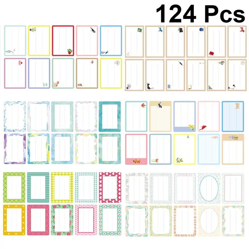 124Pcs Bottle Stickers Package Stationery Label Write Stickers Blank Sticker Label Child Stationery Sticker