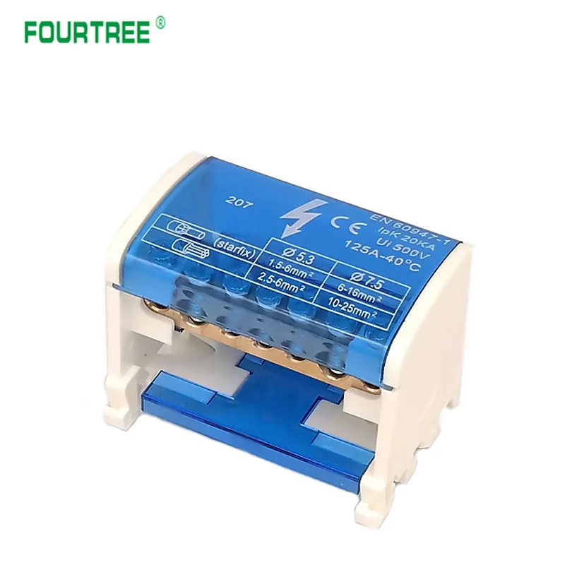 1PCS Junction Modular Screw Universal Wire Electrical Connector Din Rail Terminal Block Power Distribution Box  NHC01-207