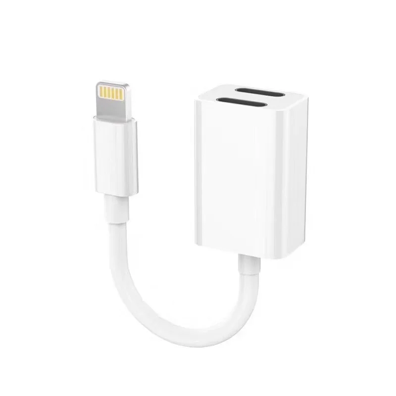 2 in 1 Splitter Light ning Cable one for headphone one for charging For iphone XS Max X 8 7