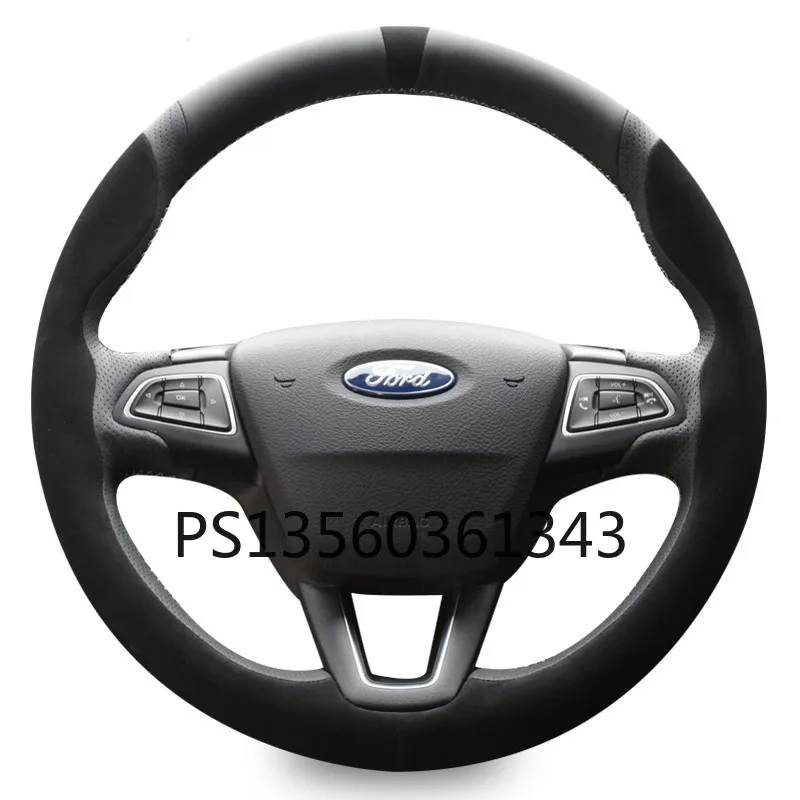 

Suitable for Ford Focus Mondeo Edge Escape Escort Escape hand-stitched steering wheel cover leather suede grip cover