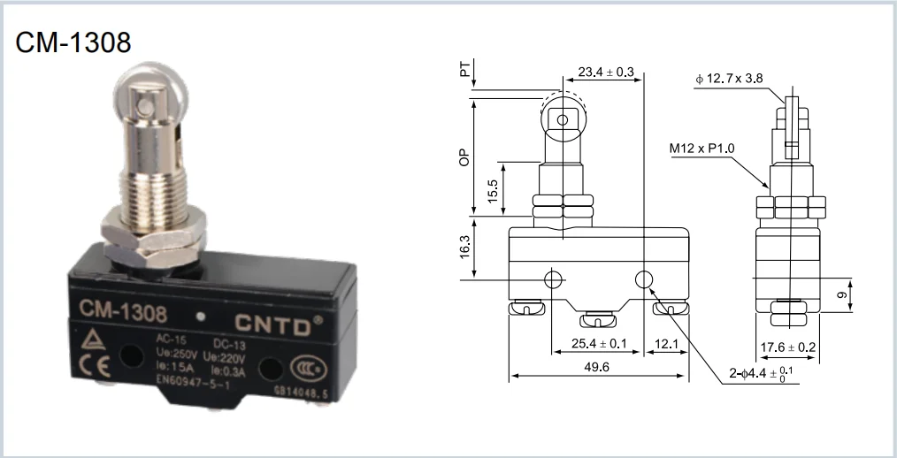 Imagem -02 - Rolo de Metal Micro Interruptor 10 Peças Cm1308