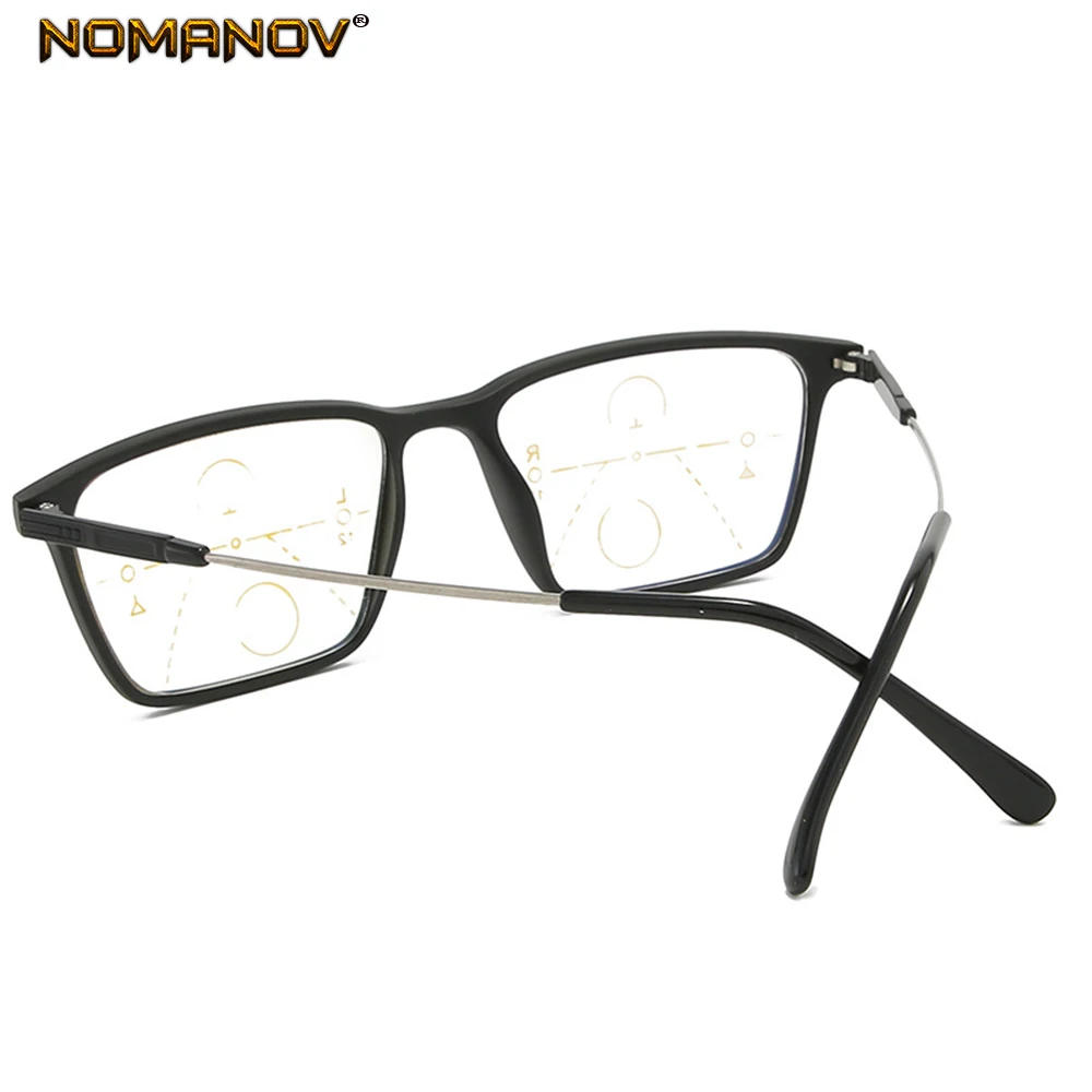 Hand Made Frame Memory Temple Blu Light Blocking Lens Men Women Progressive Multifocus Reading Glasses Add 75 100 125 150 To 400