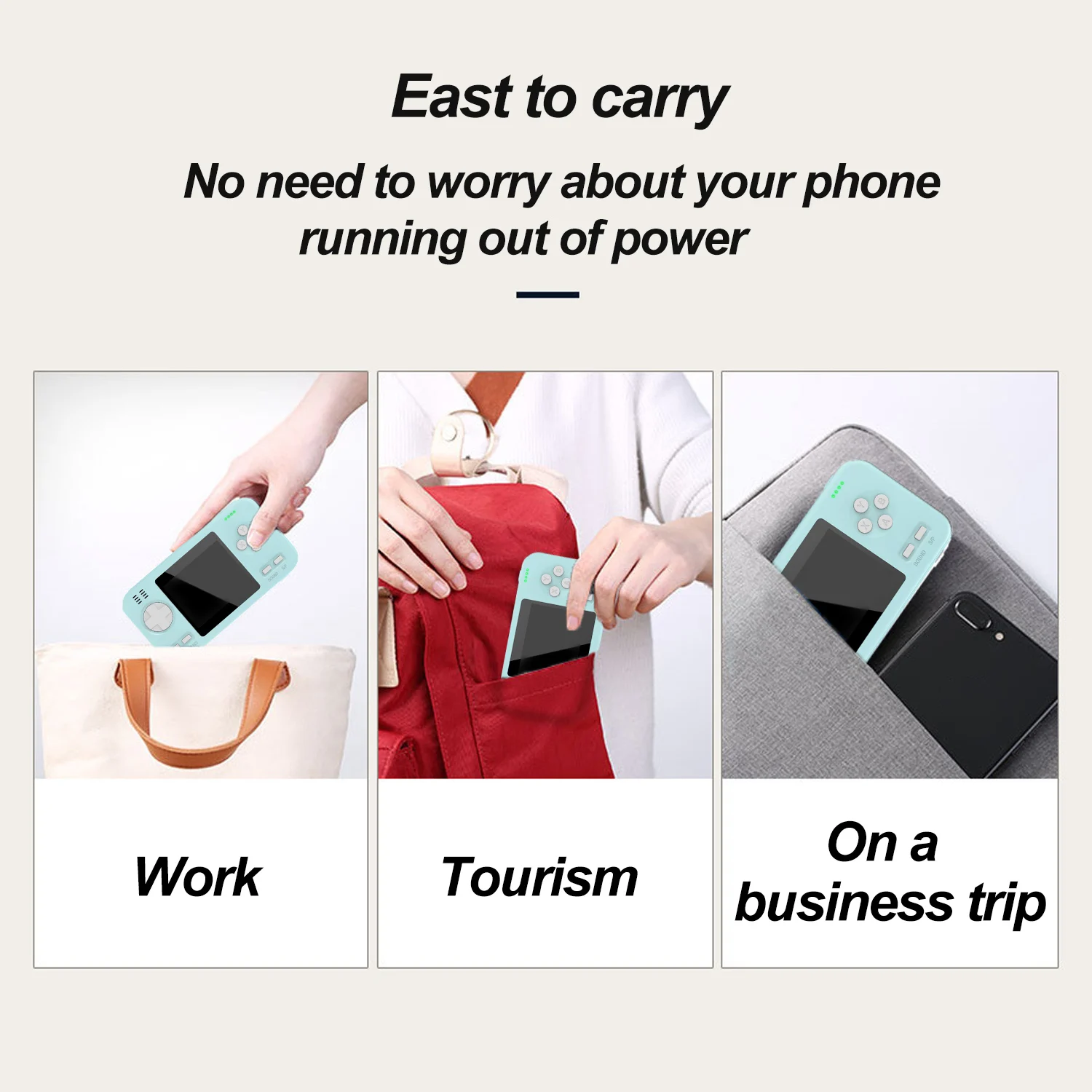 Bevigac 재미있는 휴대용 게임 콘솔, 파워 뱅크 내장 416 클래식 게임, 성인 친구 가족 생일 크리스마스 선물